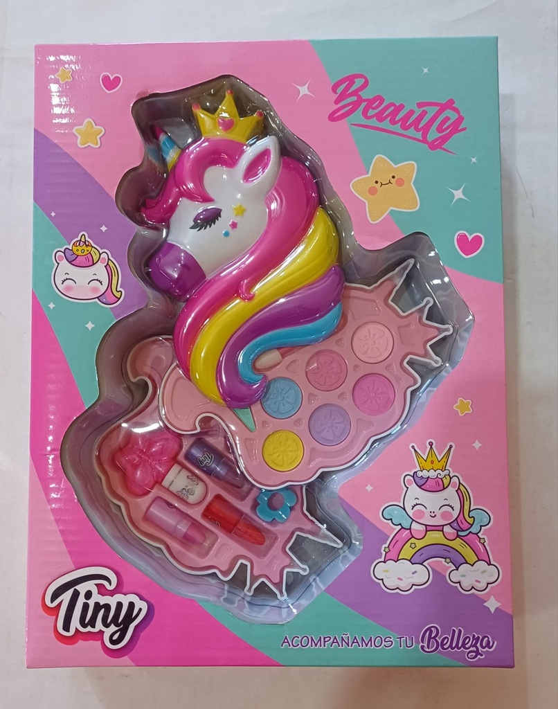 TINY SET DE MAQUILLAJE UNICORNIO C/ESMALTE EN CAJA