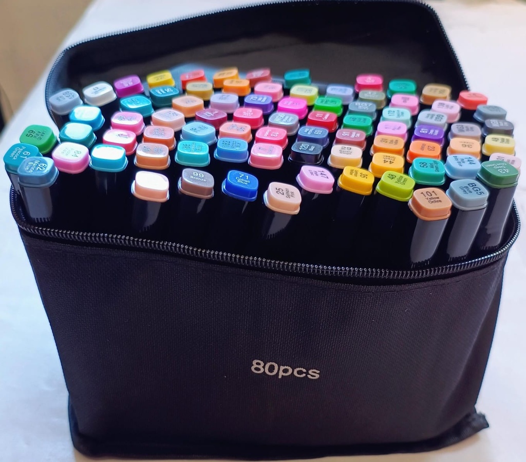 [ART2763] MARCADORES DOBLE PUNTA 80 PCS