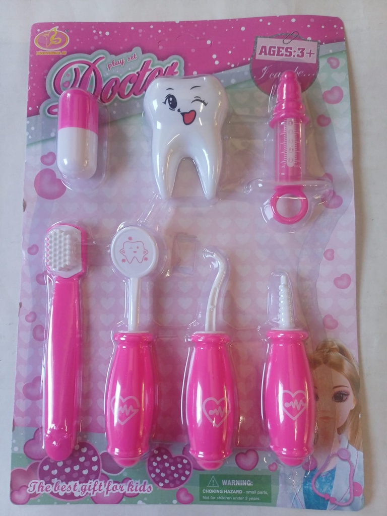 SET DE DENTISTA ROSA/CELESTE EN BLISTER (Celeste)