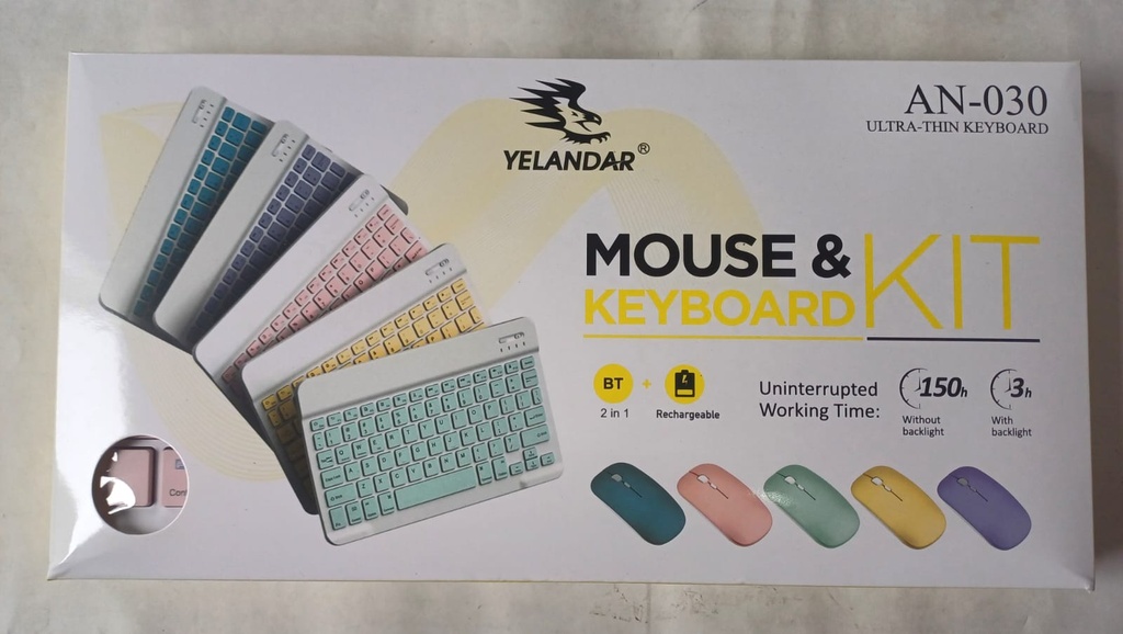 KIT MINI DE MOUSE Y TECLADO BLUETOOH INALAMBRICO