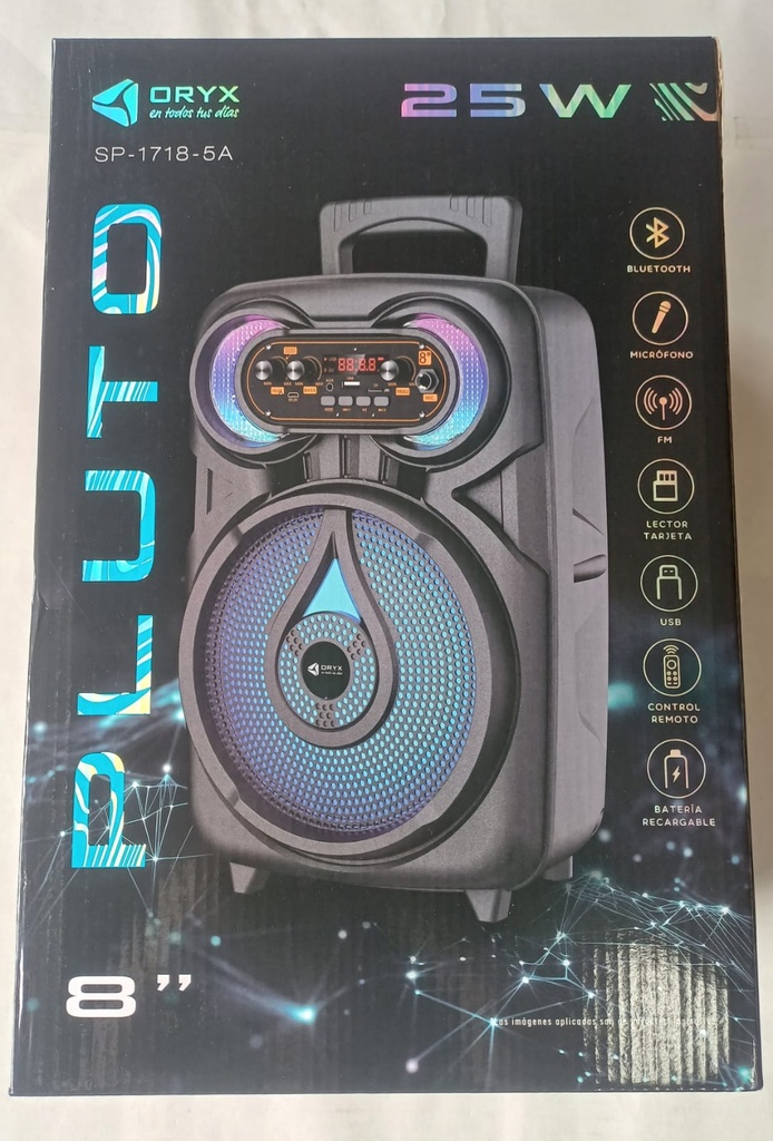 [ART2914] PARLANTE PLUTO 8PLG BT/MP3/USB CON MICROFONO ORIX