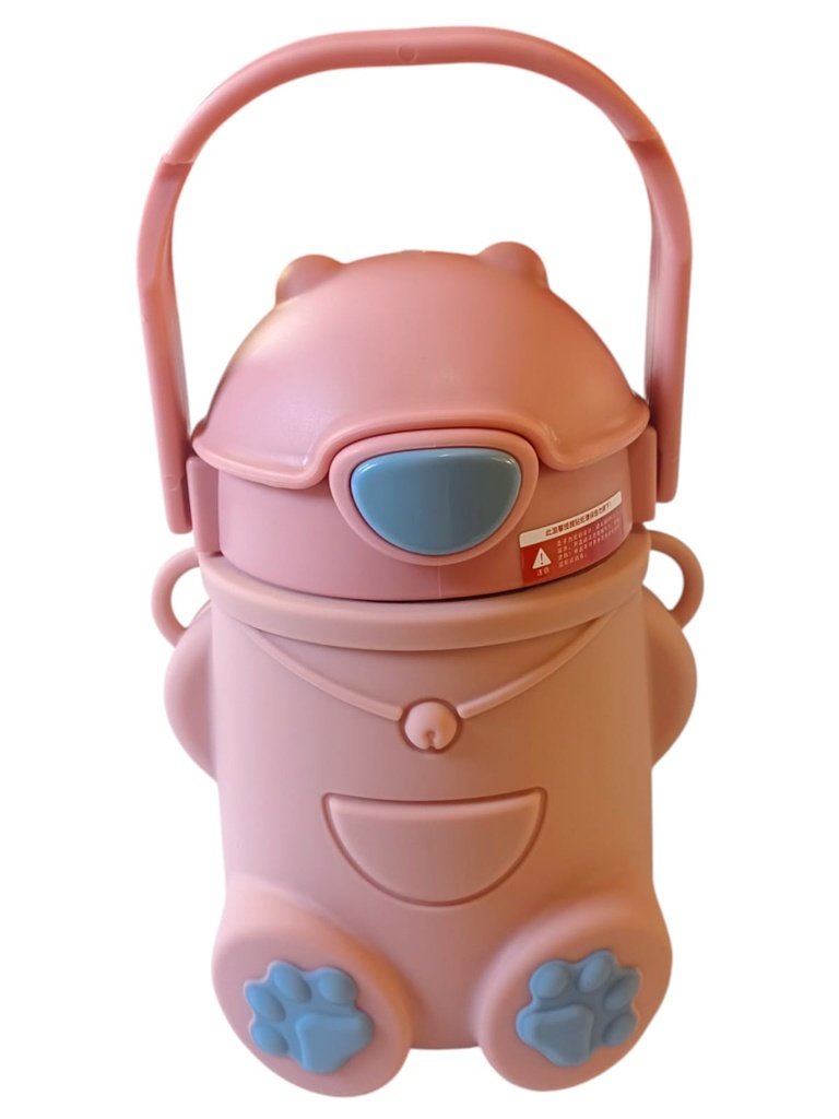 BOTELLA ACERO ROBOT/OSO INFANTIL C/MANIJA