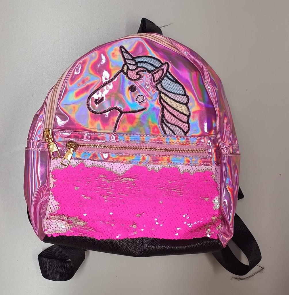 [MO077] 🔵Mochila Tornasolada Unicornio Lentejuelas