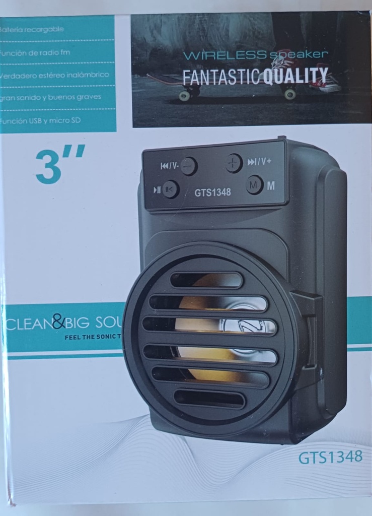 [ART3299] PARLANTE BLUETOOHT 3 PULGADAS GTS1348