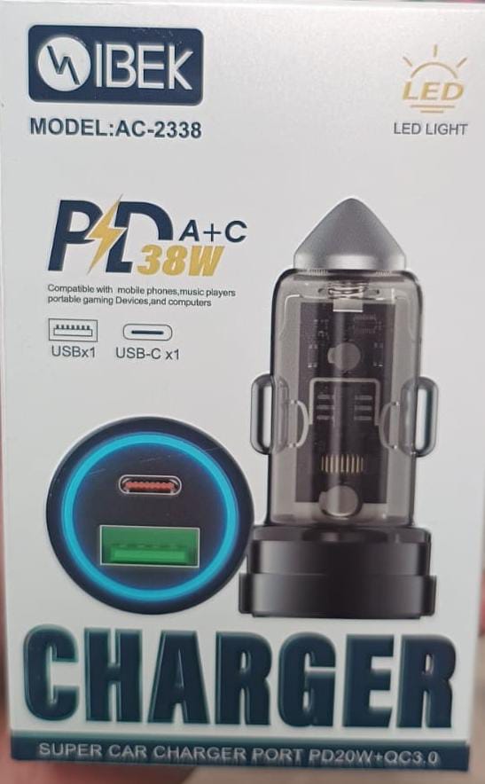 CARGADOR AUTO IBEK AC-2338