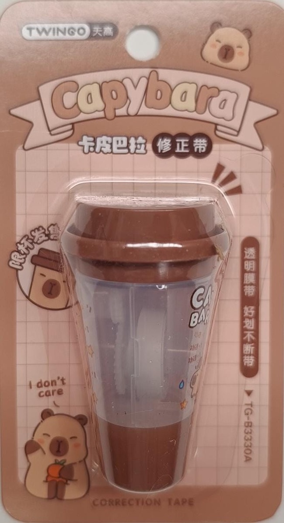 CINTA CORRECTORA FORMA BOTELLA DE CAPYBARA
