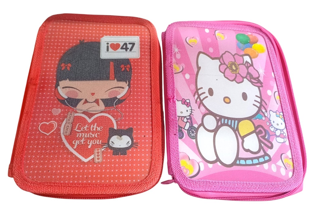 CARTUCHERA 1 PISO BRILLANTE KITTY/47 STREET