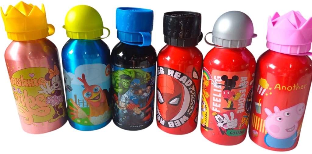 BOTELLA DE ALUMINIO 400ML PERSONAJES (Spiderman)
