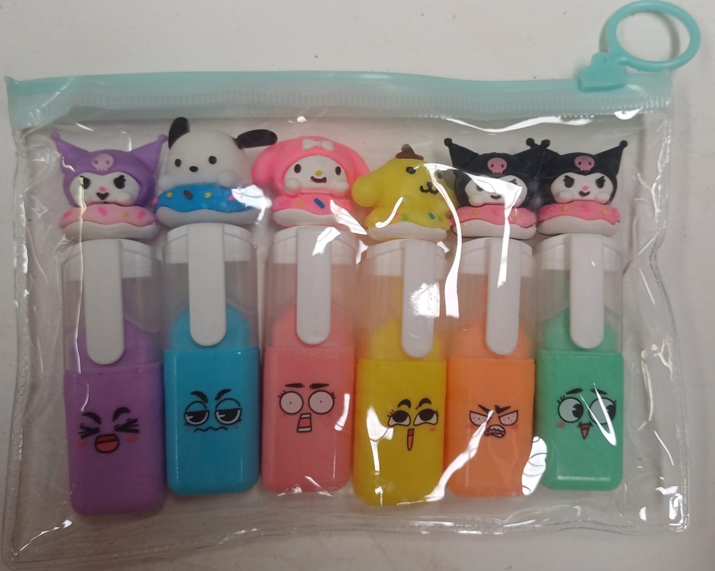 Resaltador Kitty/Pokemon/Kuromi/Bts x6