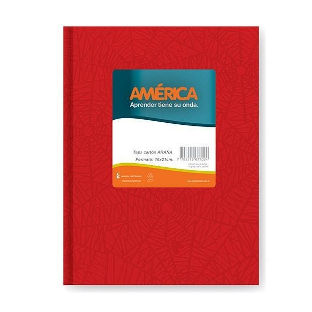 🔵Cuaderno America Tapa Dura x42 (Rojo)