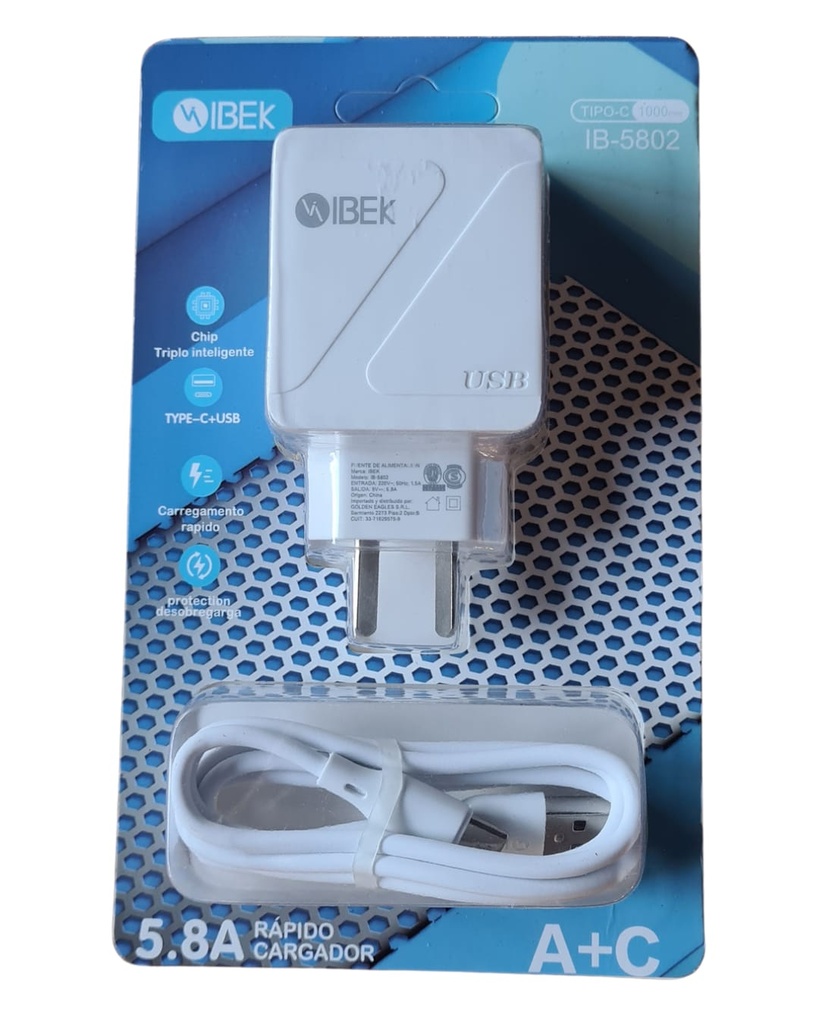 [IB-5802] CARGADOR PARA CELULAR A+C IBEK