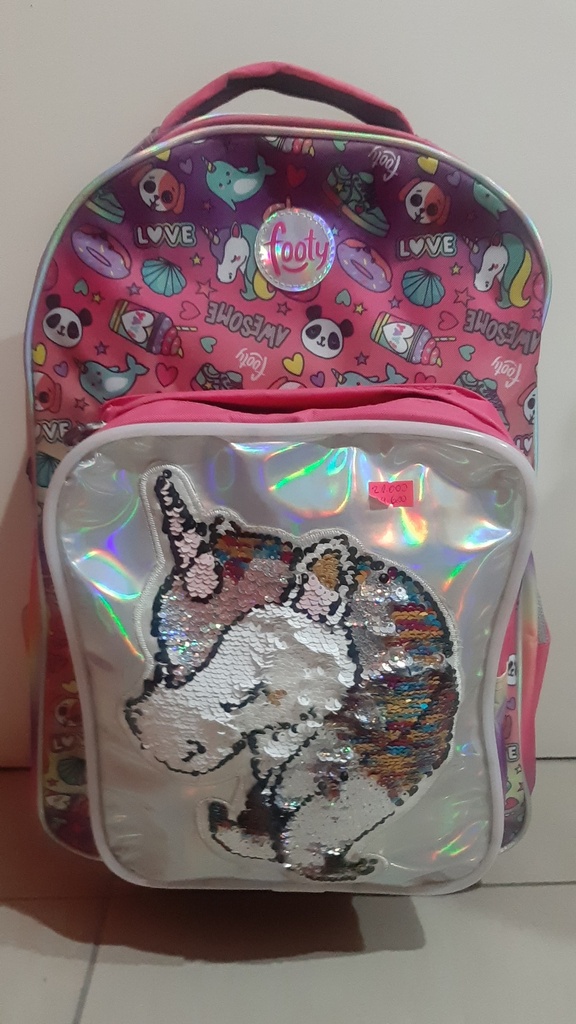 [MO011] Mochila Carro Footy Unicornio Con Luz