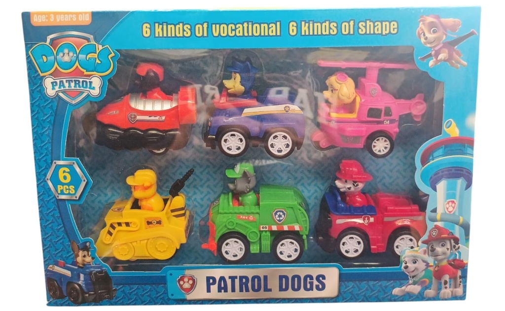 [ART3854] PAW PATROL X6 C/AUTO EN CAJA
