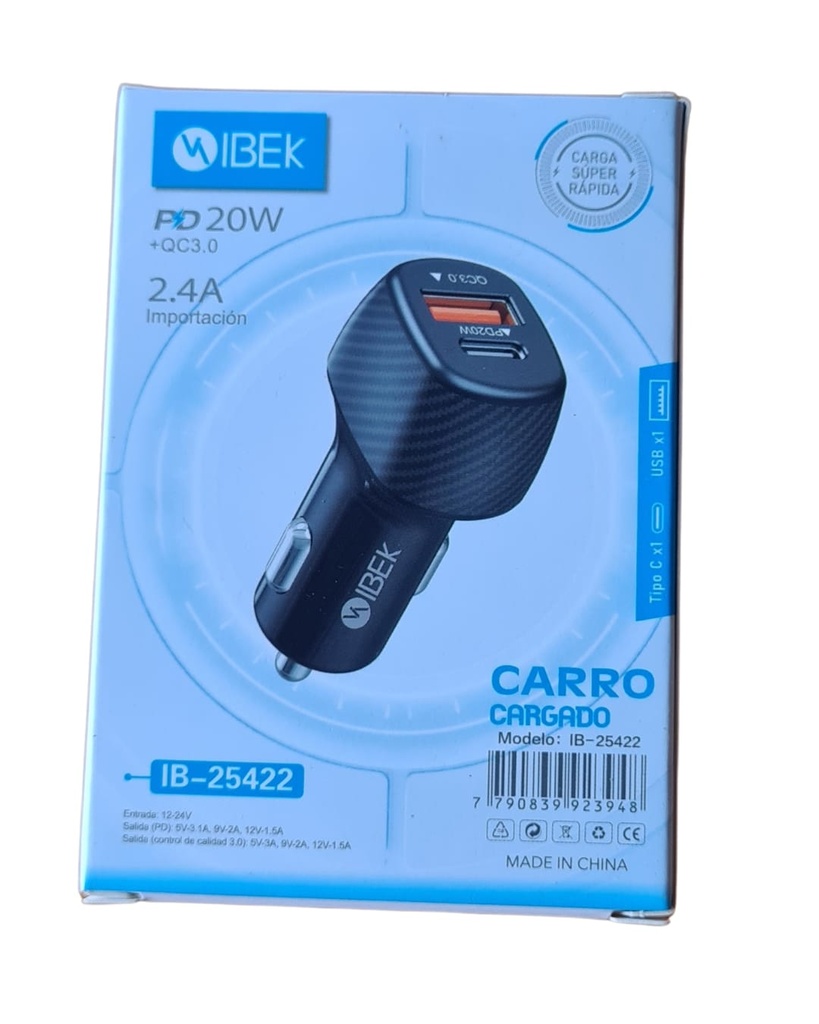 CARGADOR AUTO IBEK