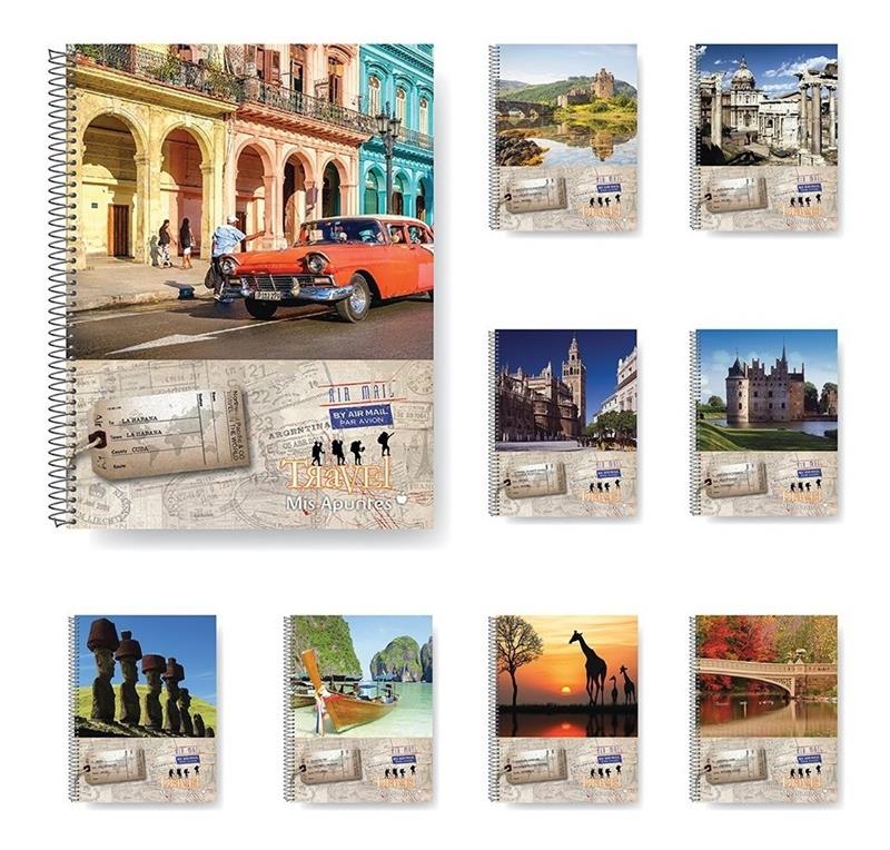 🔴Cuaderno C/Espiral Mis Apuntes Travel (Rayada)