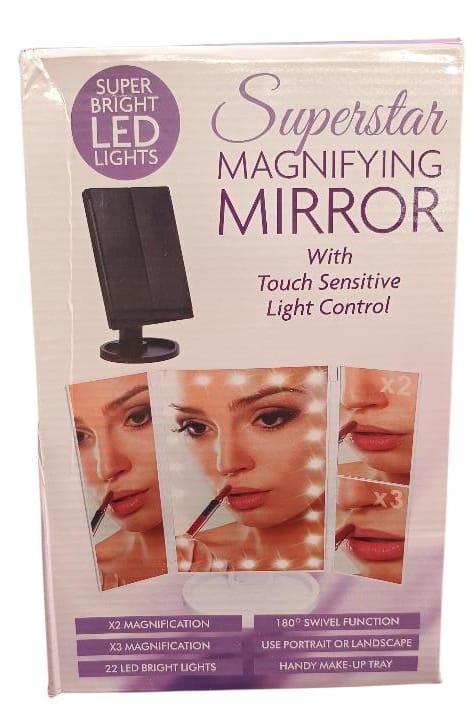 Espejo De Tocador Triple Con Ampliación 3x/2x/1x Luces Led Rosa