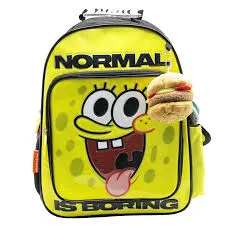 🔵Mochila Espalda Cresko Bob Esponja 16" con Colgante (1)
