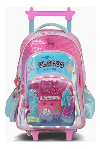 🔵Mochila Carro Footy Con Led 18" New York