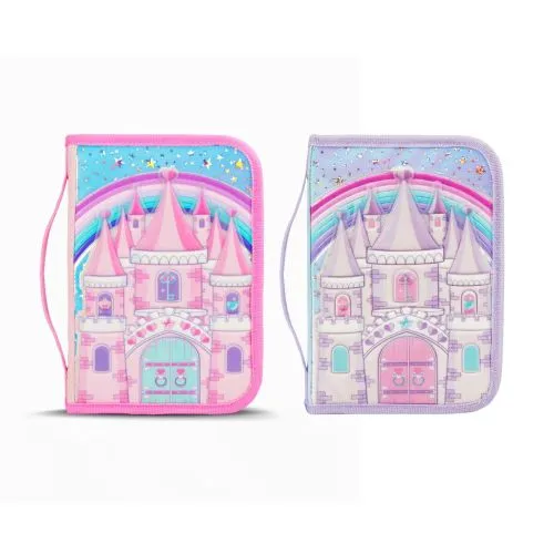 🔵Cartuchera Footy Magic Rigida Desplegable (Violeta)