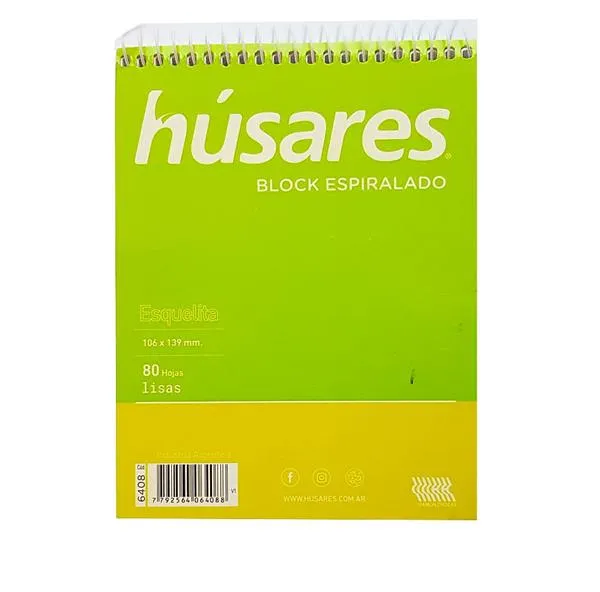 🔵BLOCK C/ESPIRAL HUSARES 80HS (Liso)