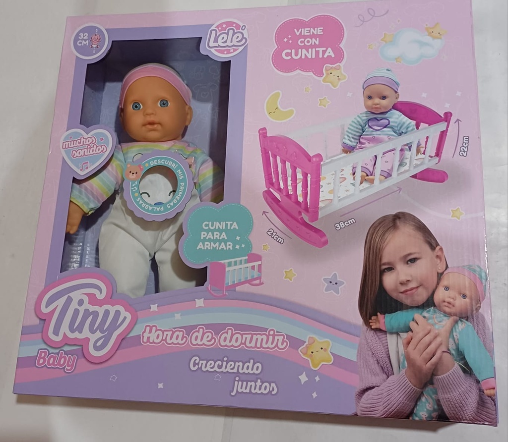 BEBOTE LELE TINY C/CUNITA Y SONIDO 32CM
