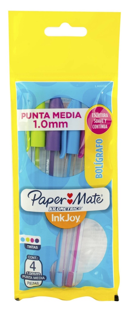 🔵Boligrafo Paper Mate x4 En Bolsa