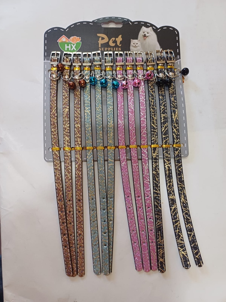 [ART1889] COLLAR BRILLOSO C/NEGRO Y CASCABEL